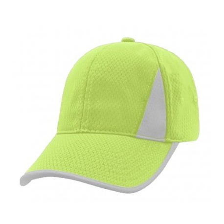 GORRA DEPORTIVA DE TELA DRYFIT CON TRAMA DE PANELES AMARILLO PASTEL / BLANCO