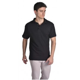 PLAYERA BASICA TIPO POLO CABALLERO NEGRO