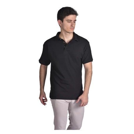 PLAYERA BASICA TIPO POLO CABALLERO NEGRO