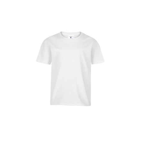 PLAYERA CUELLO REDONDO MANGA CORTA PARA BEBE 1, 2, 3 BLANCO