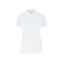 PLAYERA POLO DAMA COLOR BLANCO PIQUE 100% ALGODON