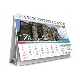 CALENDARIO DE ESCRITORIO IMPRESOS SUS 24 PAGINAS TOTALES SOBRE PAPEL COUCHE BTE. IMP. DE 200 GMS. A 4 X 4 TINTAS DE SELECCIO DE