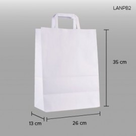 Bolsa de papel blanco con asa 26x35x13cm