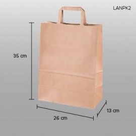 Bolsa de papel craft (kraft) con asa 26x35x13cm